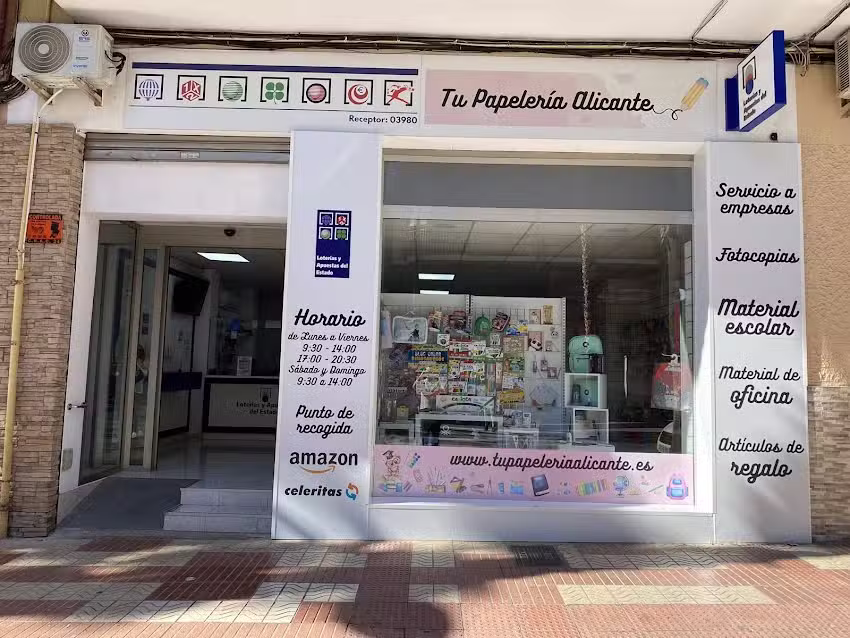 Tu Papeleria Alicante. Administracion loteria San Vicente. Amazon, Seur, Inpost,GLS